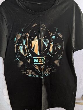 Muse Black Graphic Tee with Teal and Gold Accents